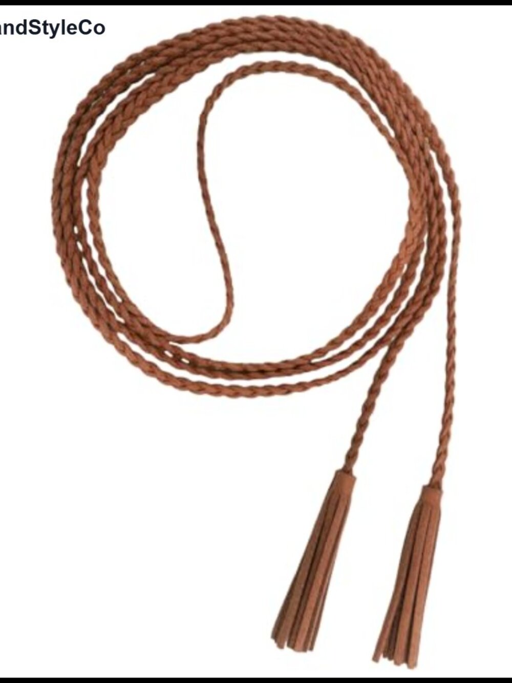 Women's Woven Tassel Waist Belt Leather Skinny Belt for Dress Skirt